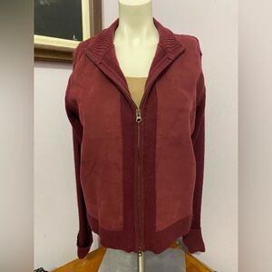 Jaclyn Smith Women's Deep Red Suede Bomber Jacket